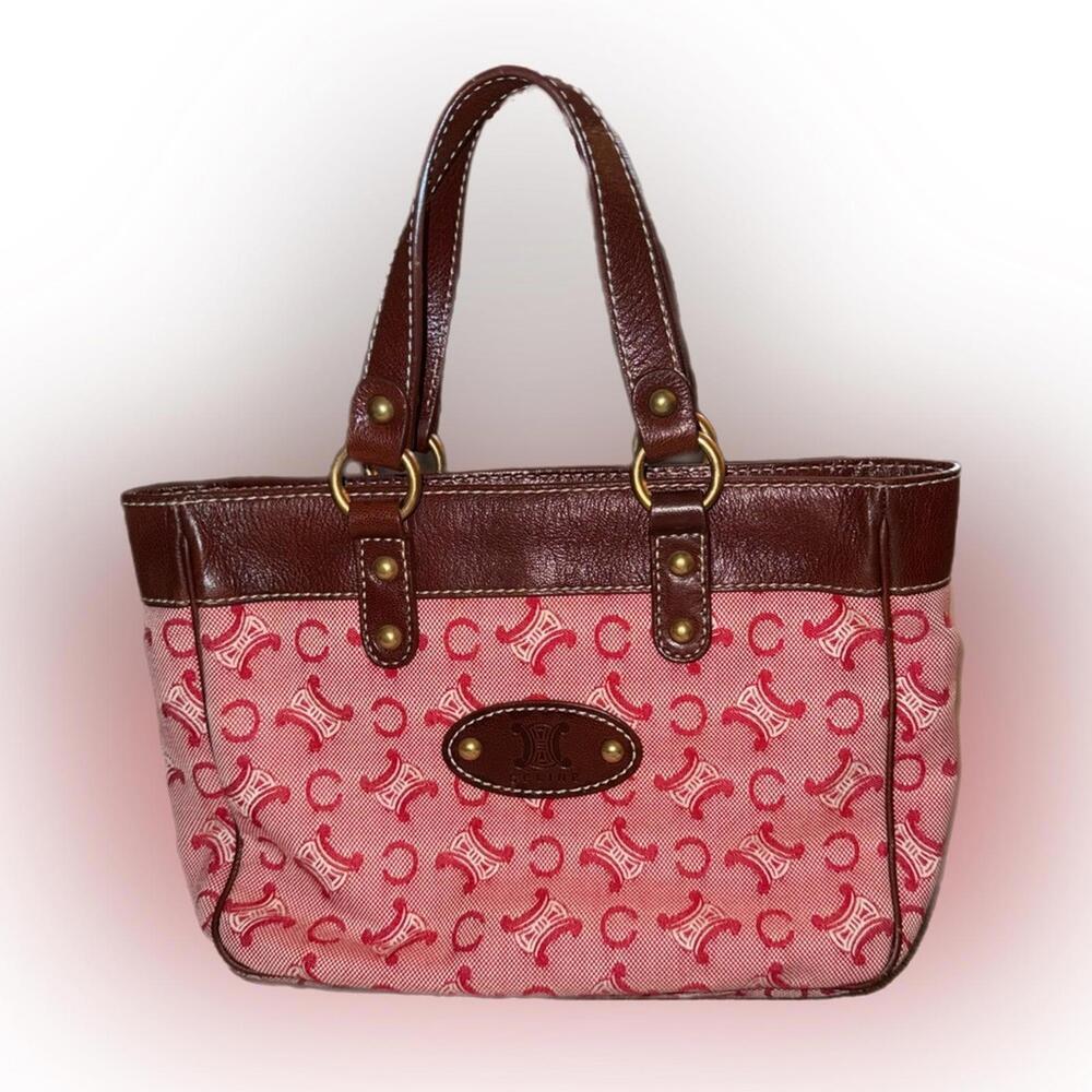 EUC Celine Red and Brown Tote Bag
